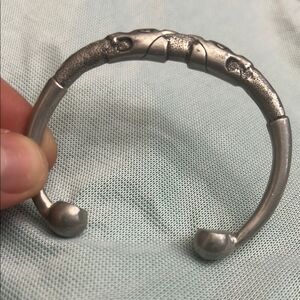 Elegant Silver Textured Bracelet